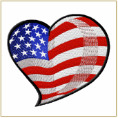 American Heart Embroidery Design