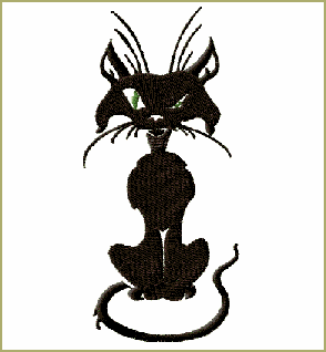 Black Cat - free machine embroidery design