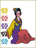 Chinese Girl Embroidery Design