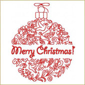 Christmas Greeting Ornament 1 Embroidery Design