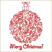 Christmas Greeting Ornament 2 Embroidery Design