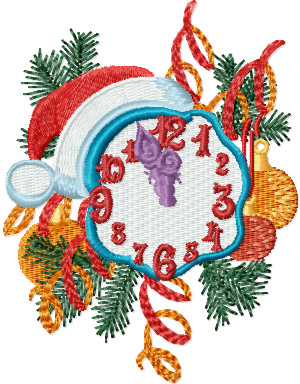 Christmas Clock Free Embroidery Design