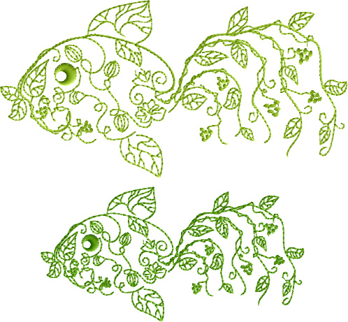 Garden Fish Free Embroidery Design