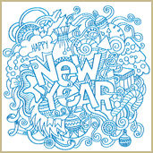 Happy New Year Collage Embroidery Design Embroidery Design