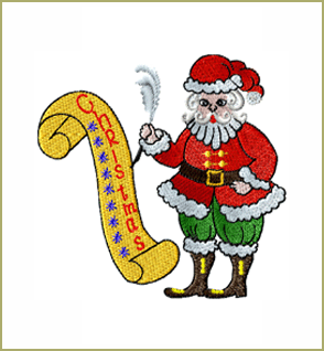 Merry Christmas Santa - free machine embroidery design