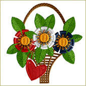 Patriotic Flower Embroidery Design Embroidery Design
