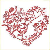 Valentine Bird Embroidery Design Embroidery Design