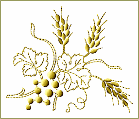 Wheat & Grapes #2 machine embroidery design