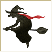 Witch on the Broom Embroidery Design Embroidery Design